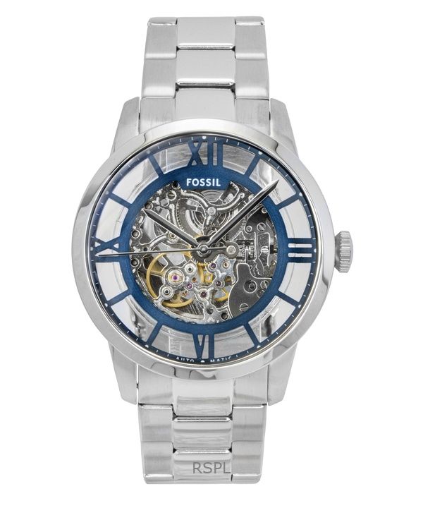Fossil Townsman 스테인리스 스틸 블루 스켈레톤 다이얼 오토매틱 ME3260 남성용 시계
