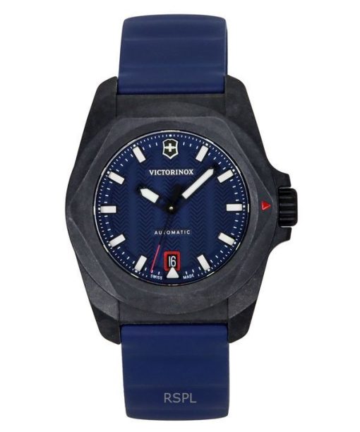 Victorinox INOX 러버 스트랩 블루 다이얼 오토매틱 다이버 242022-1 200M 남성용 시계 (선물 세트 포함)