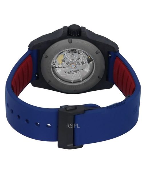 Victorinox INOX 러버 스트랩 블루 다이얼 오토매틱 다이버 242022-1 200M 남성용 시계 (선물 세트 포함)