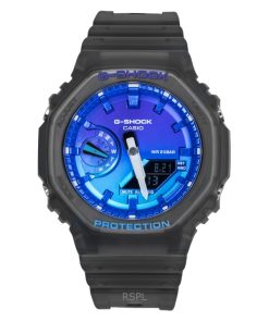 카시오 G-Shock 아날로그 디지털 레진 스트랩 블루 다이얼 쿼츠 GA-2100FLS-8A2 200M 남성용 시계