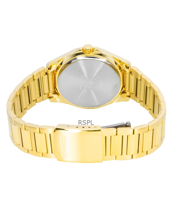 카시오 스탠다드 아날로그 골드톤 스테인리스 스틸 블랙 다이얼 쿼츠 MTP-1370G-1AV 남성용 시계 4 카시오 스탠다드 아날로그 골드톤 스테인리스 스틸 블랙 다이얼 쿼츠 MTP-1370G-1AV 남성용 시계