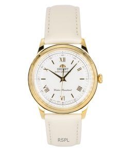 오리엔트 밤비노 가죽 스트랩 화이트 다이얼 솔라 RA-WK0001S 남성용 시계