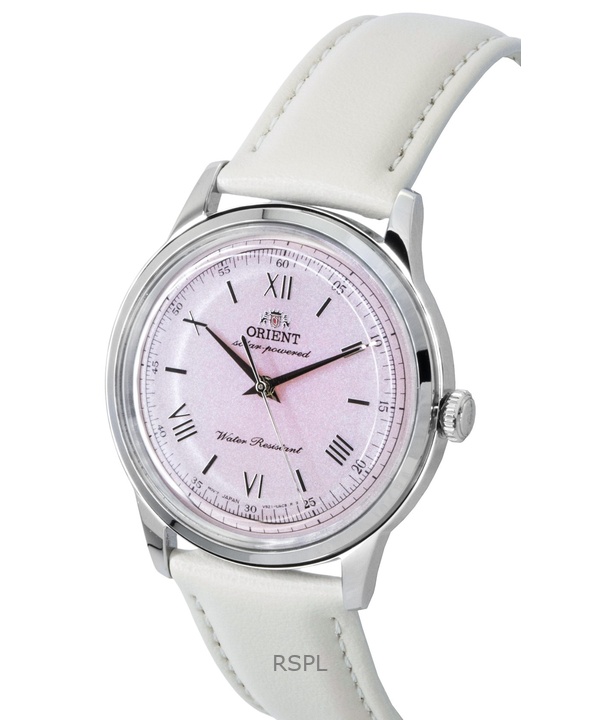 오리엔트 밤비노 가죽 스트랩 핑크 다이얼 솔라 RA-WK0005P 남성용 시계 2 오리엔트 밤비노 가죽 스트랩 핑크 다이얼 솔라 RA-WK0005P 남성용 시계
