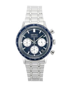 세이코 크로노그래프 스테인리스 스틸 블루 다이얼 쿼츠 SSB477P1 남성용 시계