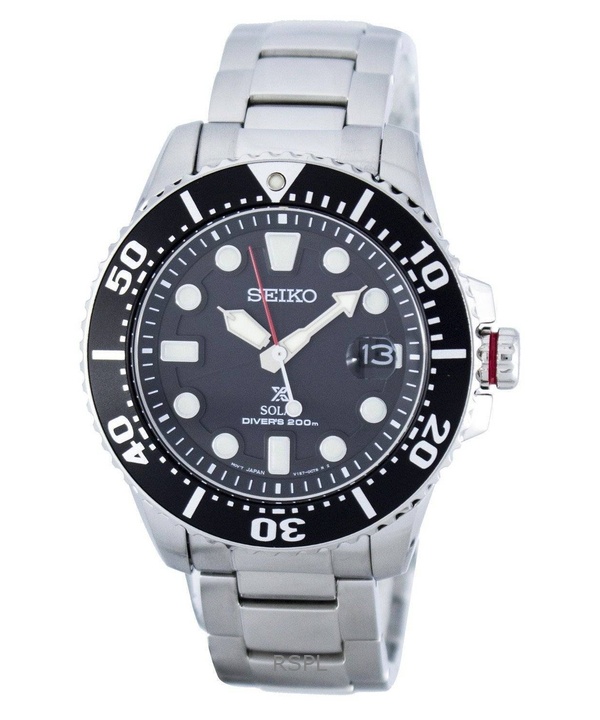 리퍼브 세이코 프로스펙스 블랙 다이얼 솔라 다이버 SNE437P1 200M 남성용 시계
