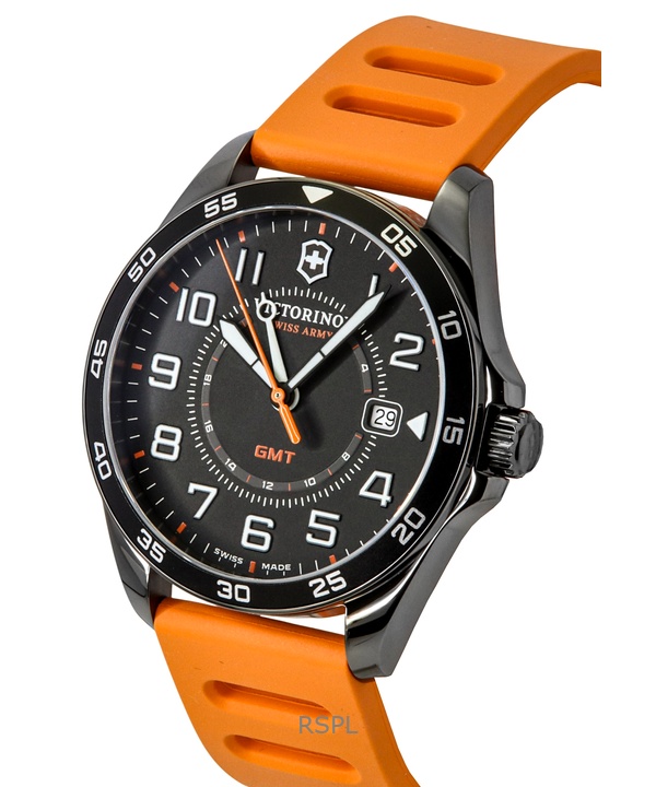 빅토리녹스 필드포스 GMT 러버 스트랩 매트 블랙 다이얼 쿼츠 241897 100M 남성용 시계 3 빅토리녹스 필드포스 GMT 러버 스트랩 매트 블랙 다이얼 쿼츠 241897 100M 남성용 시계