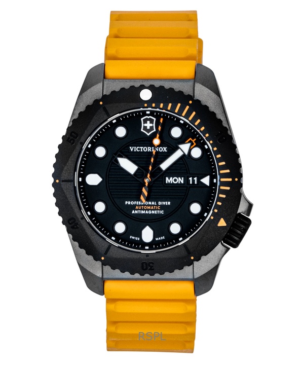 빅토리녹스 다이브 프로 러버 스트랩 매트 블랙 다이얼 오토매틱 다이버 241996 300M 남성용 시계