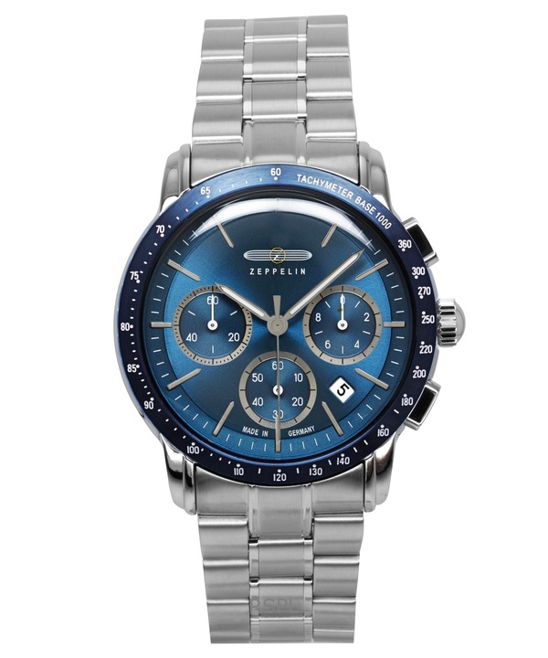 제플린 뉴욕 크로노그래프 스테인리스 스틸 블루 다이얼 쿼츠 8878MB3 남성용 시계